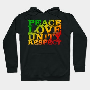 Peace Love Unity Respect PLUR Rasta Colors Reggae Hoodie